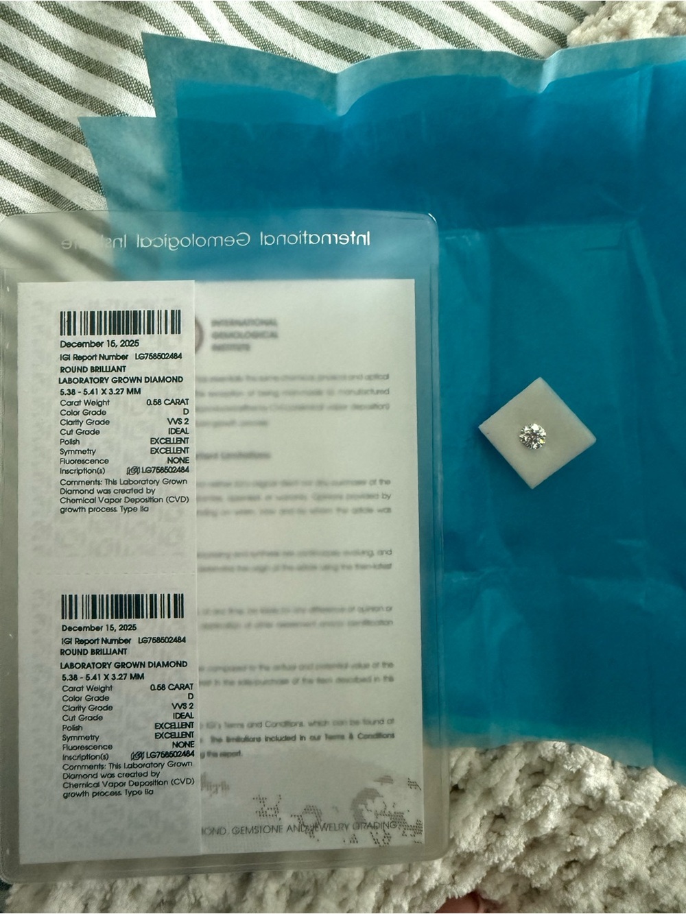 Loose Brilliant Diamonds with IGI Certification